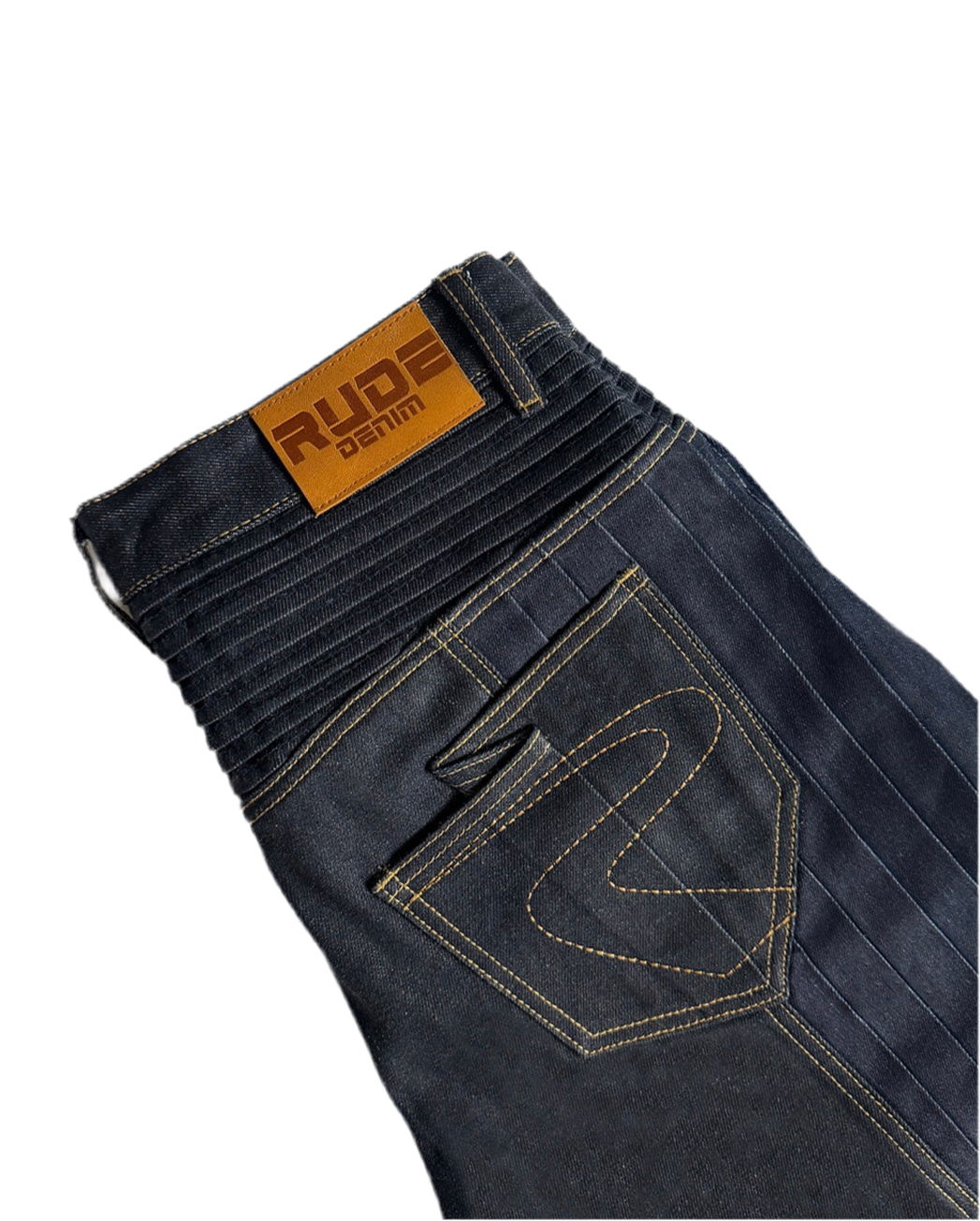 Waxed Raw Pleated Denim Jorts